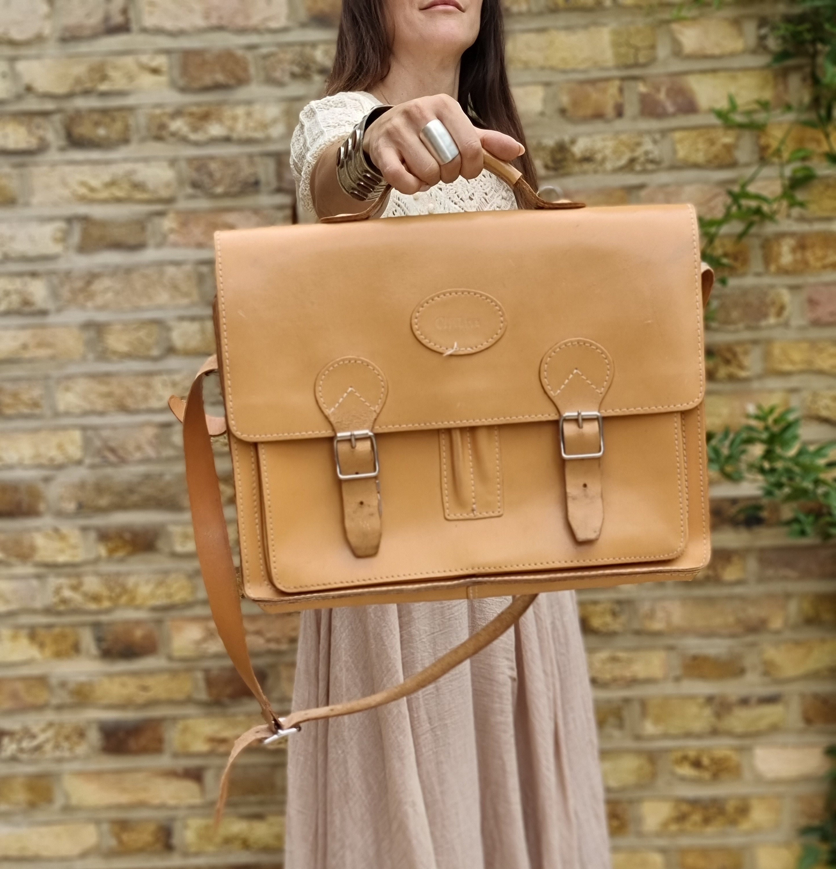 Años 70 Bolsos Escolares Antiguos Bolso De Hombro De Lona 3543