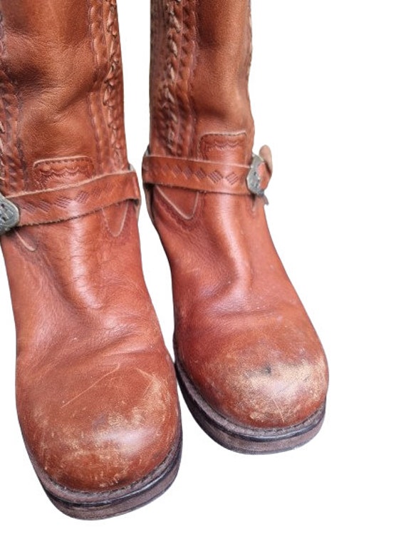 Vintage WESTERN LEATHER BOOTS for Women Size 37, … - image 3