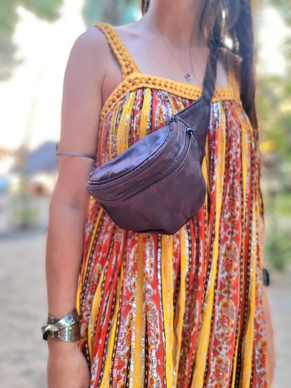 Boho LEATHER BUM BAG Tan Women s Leather Fanny Pack Festival Hip Bag Men s Waist Pack Vintage Simple Hippie Bumbag Etsy