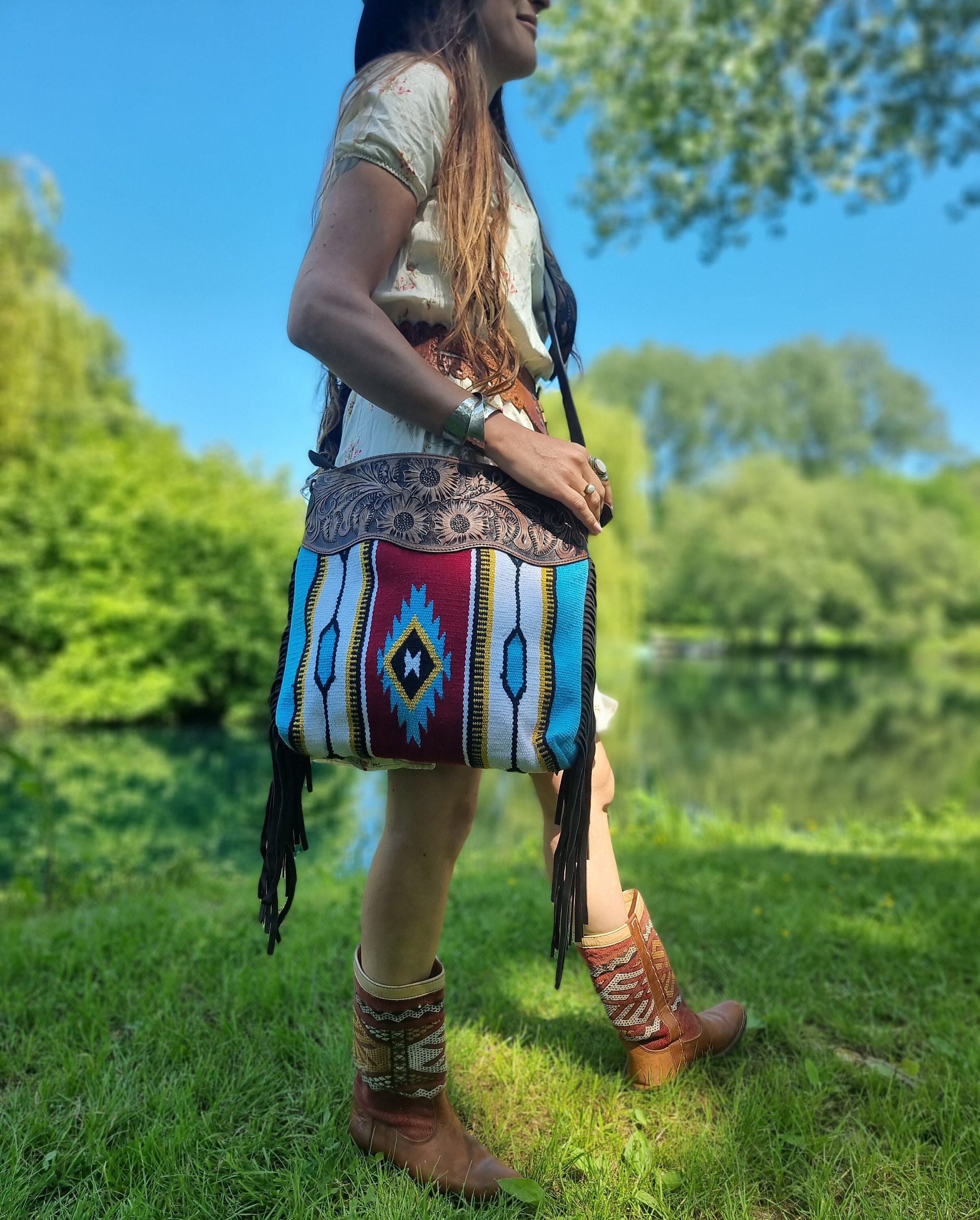 Boho Style Fringe Crossbody Bag, Vintage Suede Shoulder Bag, Western Tribes Tassel  Bag - Temu Oman