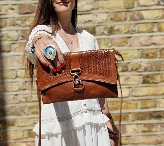 Bohemian Style Leather Crossbody Bag