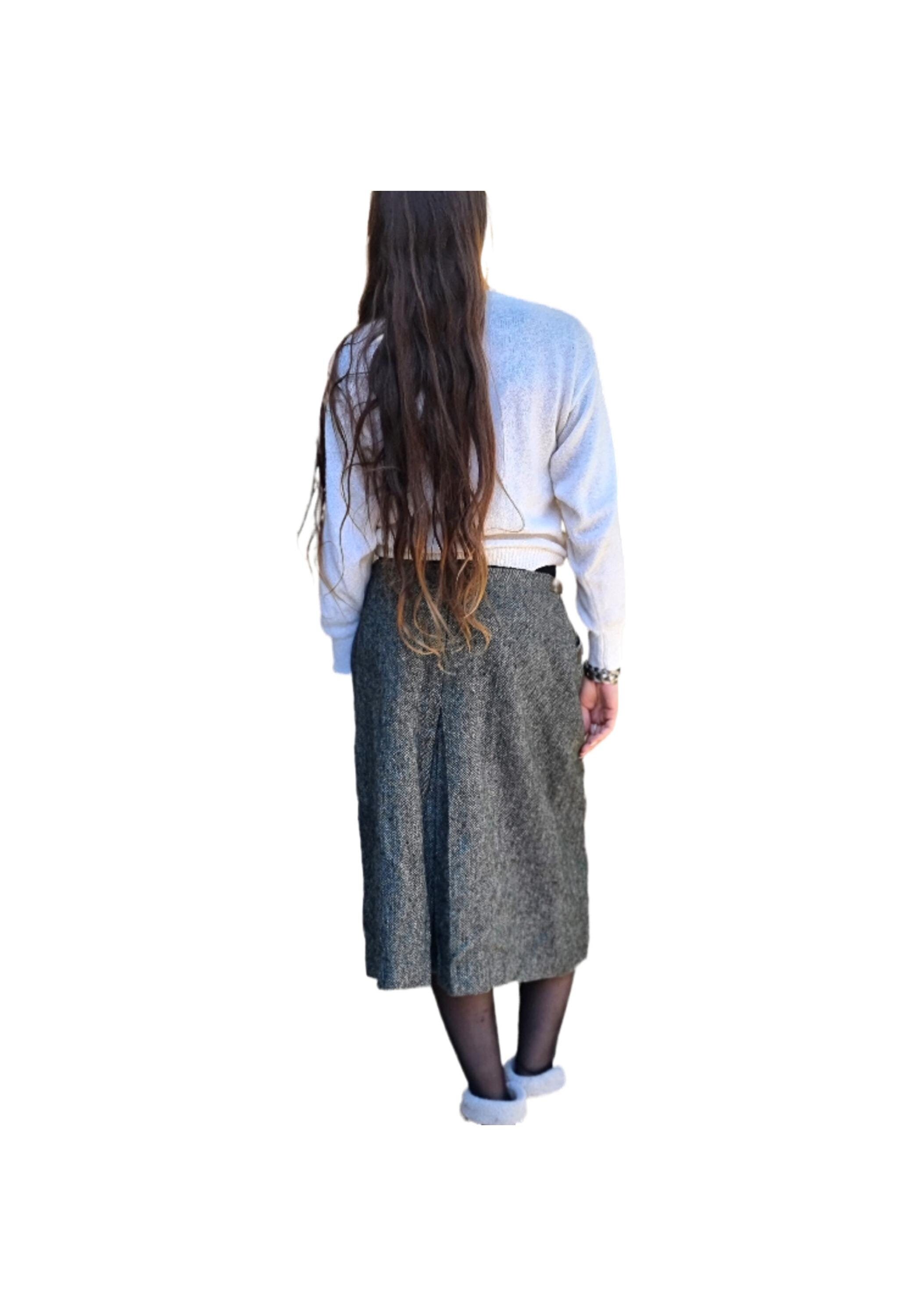 Handmade Chic Grey Wool Blend Maxi Skirt 1587# Handmade Chic Grey Wool Blend Maxi Skirt 1587#