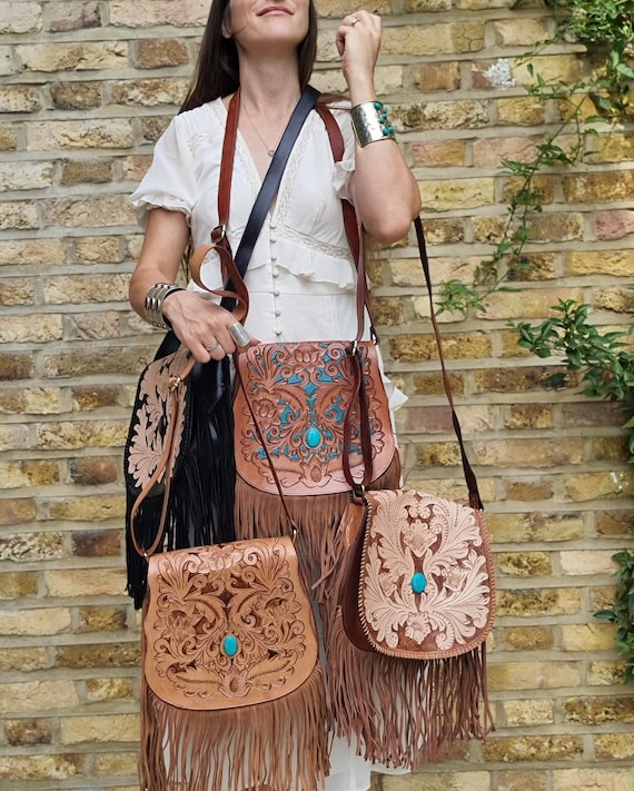 World Traveler - Crossbody with Boho Fringe, Authentic Vintage