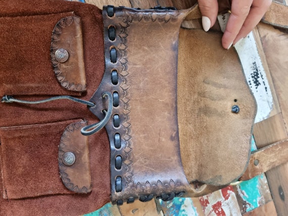 Small Suede Leather Bag - Boho Shoulder Bag - Han… - image 9