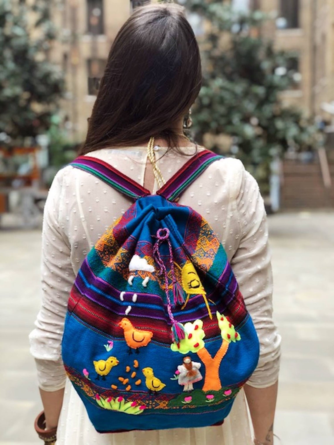 Bunte GEWEBte HIPPIE BACKPACK 90er Jahre Vintage Navajo | Etsy