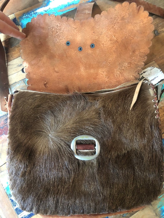 1970s BOHO LEATHER SATCHEL, Vintage Western Bag G… - image 7