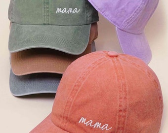 mama Hat, Personalized Baseball Cap, Embroidery Cap, Embroidered Hat, Washed Cotton Baseball Cap, Mom Hat,