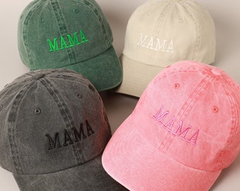 MAMA Embroidered Baseball Cap, Embroidered Cap, Cotton Baseball Cap, Mom Hat, Mothers Day Hat, Personalized Baseball Cap, 6 Panel Cap