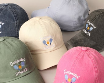 Designated Dinker Embroidered Baseball Cap, Embroidered Patch Cap, Personalized Baseball Cap, Unique Embroidered Hat, Cotton Baseball Cap