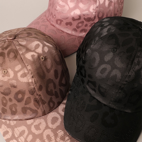 Tonal Leopard Print Baseball cap, Adjustable Back cap, Women Girls Cotton Hat, Cotton Baseball Hat, Leopard Print Cap,