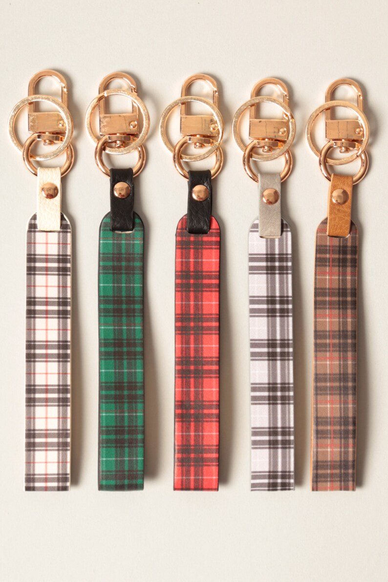 Lanyard Keyrings Pattern Wristlet Key Holder Plaid Pattern Print Lanyards Wristlet Keychain Perfect Gifts for Christmas
