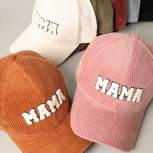 MAMA Embroidery Hat, Cord Baseball Cap, Personalized Baseball Cap, Embroidery Cap, Embroidered Hat, Corduroy Baseball Cap, Dad Hat,