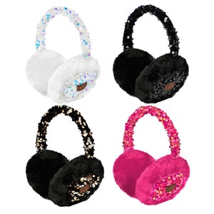 Sequined Faux Fur Ear Muffs,  Soft and Cozy Winter Ear Muffs, Women's Ear Muffs, Winter Accessories, Warm and Soft Ear Muffs, Winter MUST