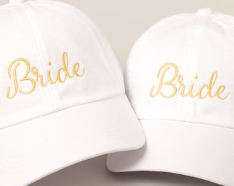 Bride Baseball Cap, Bachelorette Party Hat, Embroidery Cap, Embroidered Hat, Cotton Baseball Cap, Dad Hat, Perfect gift for bride,