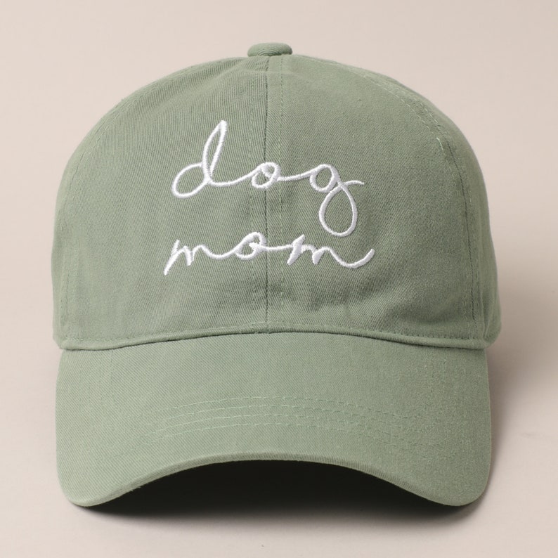 Dog Mom Embroidered Cap, Trucker Hat, Gift for Dog lover, Baseball Cap, Dad Hat, Summer Baseball Cap, Cotton Adjustable Baseball Cap Sage