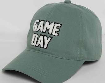 GAME DAY Embroidery Hat, Embroidery Patch Cap, Personalized Baseball Cap, Embroidery Cap, Embroidered Hat, Cotton Baseball Cap, Dad Hat,