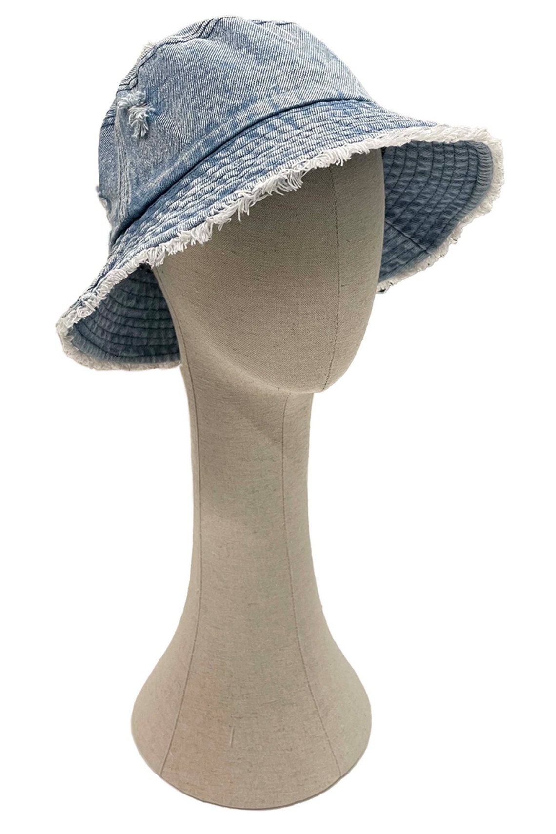 Distressed Denim Bucket Denim Bucket Hat Cotton Canvas Hat Etsy