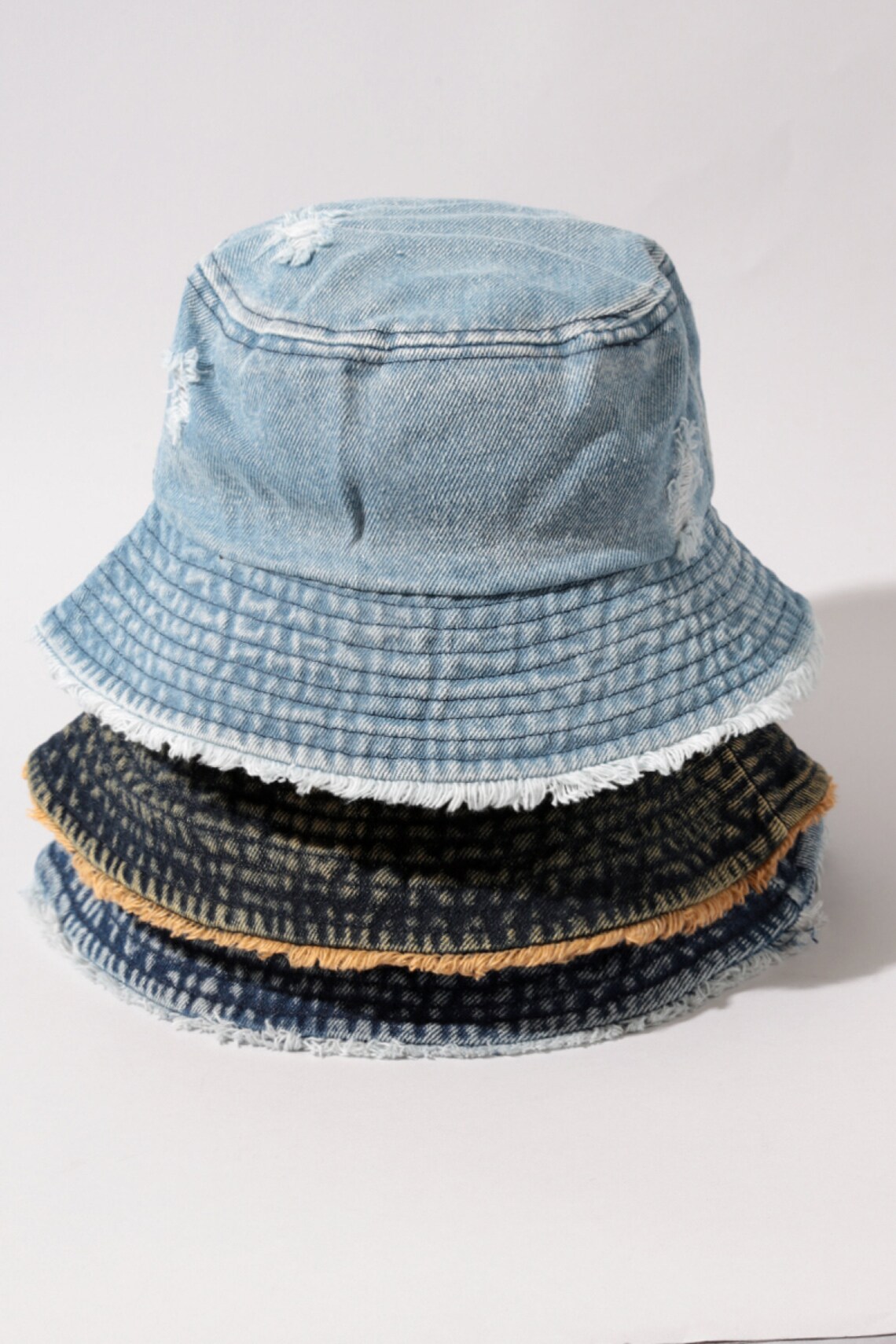Distressed Denim Bucket Denim Bucket Hat Cotton Canvas Hat Etsy