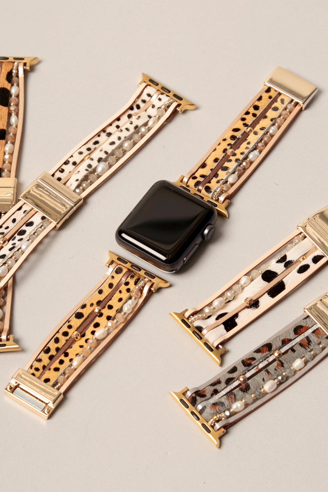 Animal Print Apple Watch Bandsgenuine Leather Band Apple Etsy