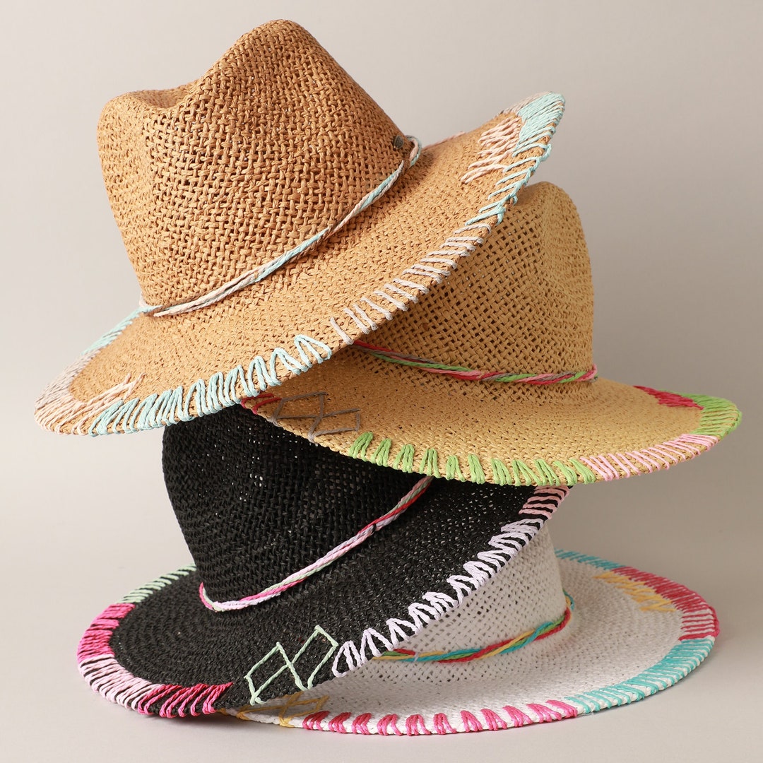 C.C Women's Straw Paper Panama Hat, Safari Hat, Fedora Hat, Casual ...