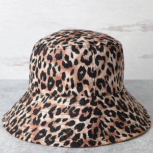 Leopard Print Bucket Hat Reversible 