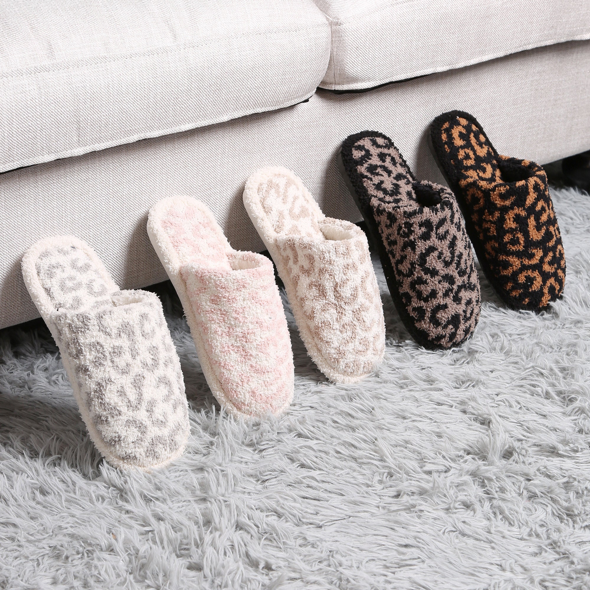 Womens Slippers Comfort Fluffy Fuzzy Slip on House Slippers Closed Toe  Indoor Outdoor Non-Slip