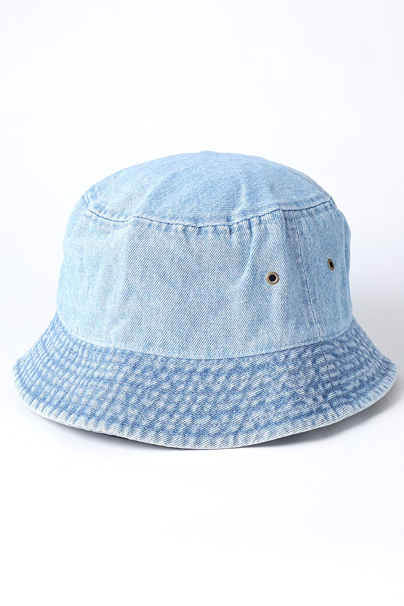 Vintage 100 Washed Cotton Canvas Denim Bucket Hat Casual Etsy