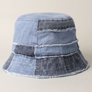 Patchwork Bucket,Denim Bucket Hat,Cotton Canvas Hat,Casual Hat,Outdoor Hat,Fishing Hat,Hiking Hat,Safari Hat,Boonie Hat, DENIM BLUE