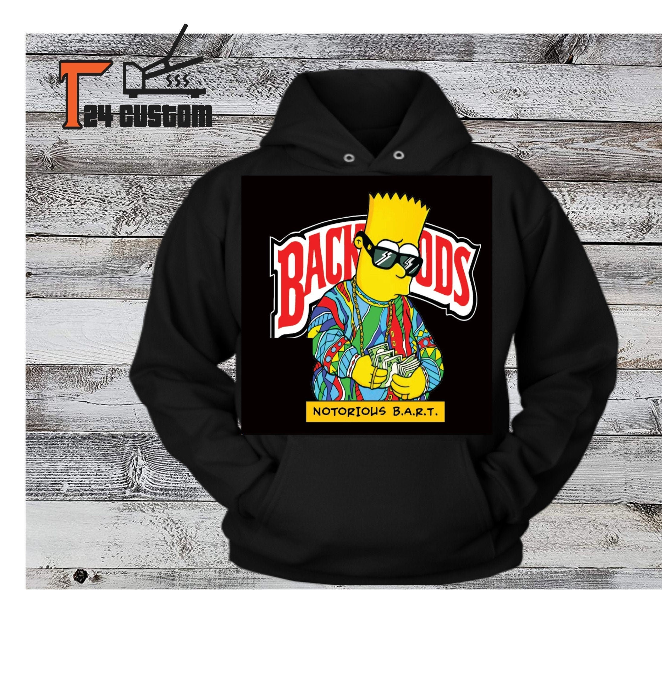 fjerne Syge person Encyclopedia Backwoods Bart Simpson Smoking Hooded Sweatshirt Bart Simpson - Etsy