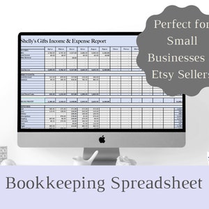 Small Business Income, Expenses & Tax Bookkeeping Tracker Excel Spreadsheet, Etsy Sellers Spreadsheet, Expense Tracker Spreadsheet