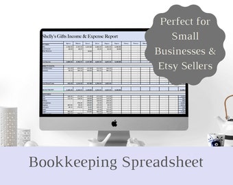 Small Business Income, Expenses & Tax Bookkeeping Tracker Excel Spreadsheet, Etsy Sellers Spreadsheet, Expense Tracker Spreadsheet