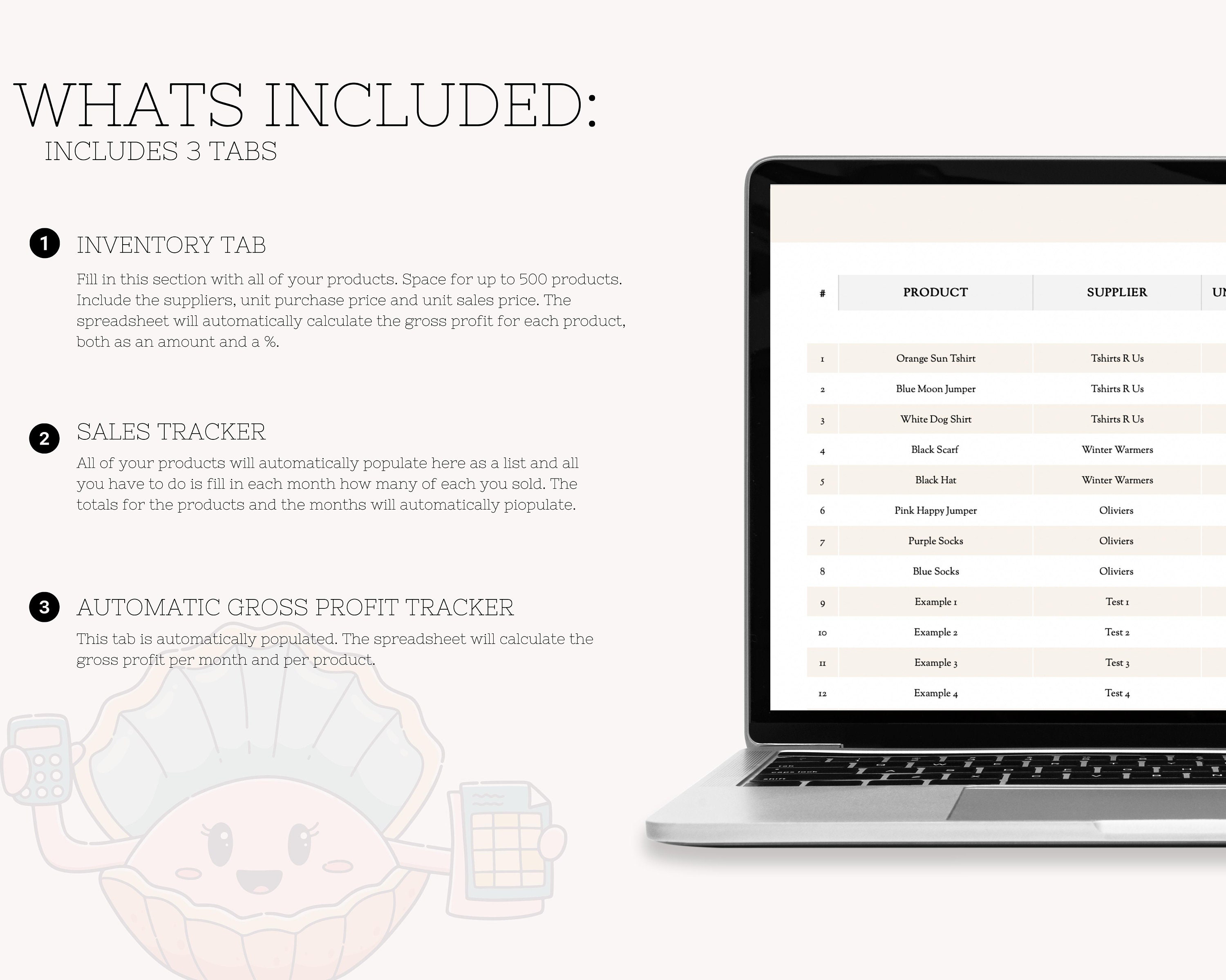 Sales Tracker Spreadsheet Excel & Google Sheets Sales and Gross Profit