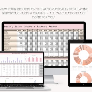Beauty Business Income and Expenses Bookkeeping Spreadsheet, Excel ...