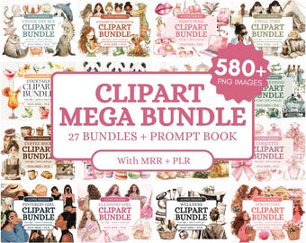 Mega Clipart Bundle | 27 PLR und MRR Clipart-Sets | Kommerzielle Digitale Produkte für Instagram Templates & Social Media