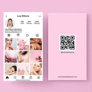 2023 ig Instagram Business Card, Lash Tech Business Card, QR code Business Card, Instagram Business Card Template, with MRR and PLR