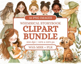 Märchenbuch Clipart Bundle | PLR und MRR Digitales Produkt | Kommerzielle Clipart für Instagram Templates & Social Media