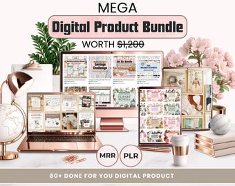 PLR Digitales Produkt-Bundle | Gesamter Shop Meistverkaufte Bündel | 85 Artikel | Canva Vorlagen, Printables, POD Designs | Digitales Marketing