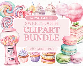 Süßer Zahn Clipart Bundle | PLR & MRR Digitales Produkt | Kommerzielle Clipart für Instagram Templates und Social Media