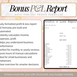 Hoja de cálculo para contabilidad de pequeñas empresas / Producto digital PLR y MRR / Seguimiento de presupuestos y gastos / Hojas de cálculo de Excel y Google imagen 6