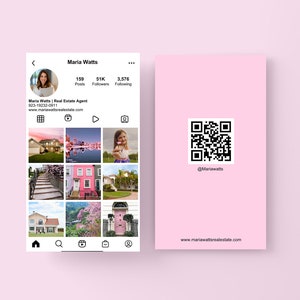 2023 IG Instagram Business Card, Real Estate Business Card, QR code Business Card, Instagram Business Card Template with Mrr and PLR