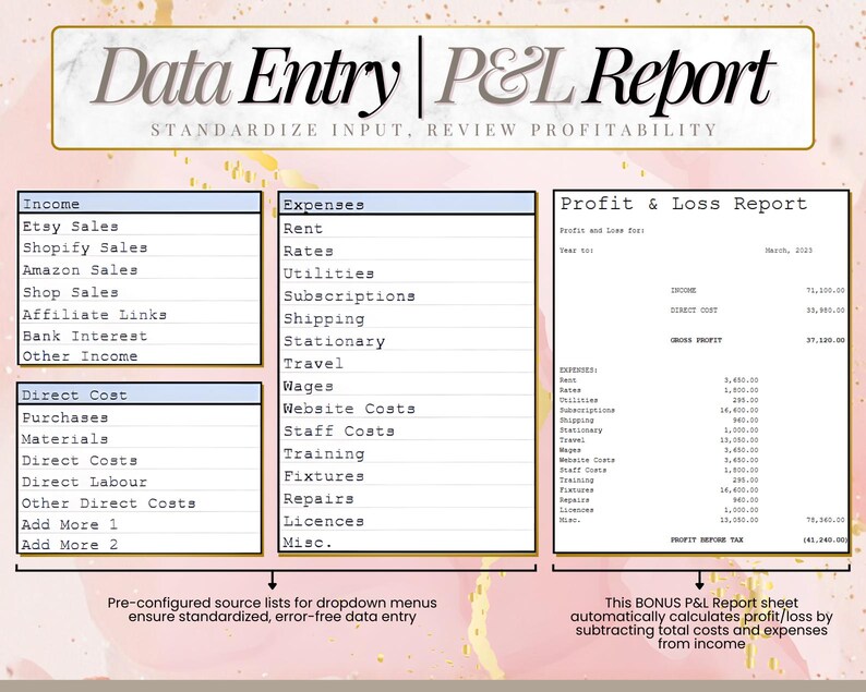Hoja de cálculo para contabilidad de pequeñas empresas / Producto digital PLR y MRR / Seguimiento de presupuestos y gastos / Hojas de cálculo de Excel y Google imagen 9