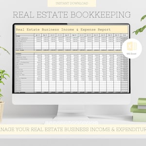 Real Estate Income and Expenses Bookkeeping Spreadsheet, Real Estate & Estate Agent Expense Tracker, Income Tracker, with PLR and MRR