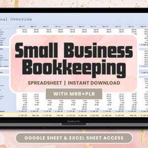 Hoja de cálculo para contabilidad de pequeñas empresas / Producto digital PLR y MRR / Seguimiento de presupuestos y gastos / Hojas de cálculo de Excel y Google imagen 1