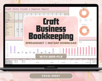 Handwerk Business Buchhaltung Tabelle | PLR & MRR Digitales Produkt | Expense Budget Tracker für Maker | Excel Planer