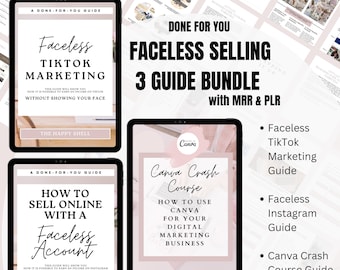 Faceless Marketing Bundle - So verkaufen Sie mit einem gesichtslosen Konto eBook Bundle mit MRR und PLR - ein komplettes ""Done for You"" Starter-Kit."