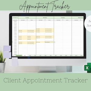 Appointment Booking Spreadsheet, Client Appointment Schedule, Client Booking Template - Salons, Real Estate, Coaching with MRR and PLR