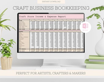 Craft Business Income and Expenses Bookkeeping Spreadsheet, Artists, Makers, Crafters Expense Tracker Spreadsheet, Expense Tracker