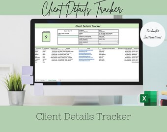 Client Details Tracker Spreadsheet, Client Information Database, Client Info Tracker, Excel Spreadsheet for Client Information w MRR and PLR
