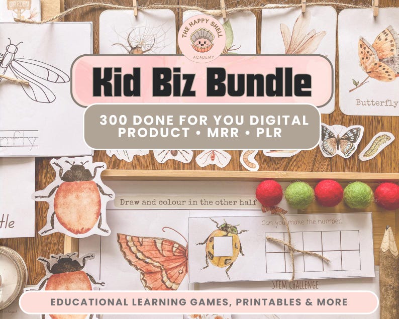 Kidbiz Learning Kids Biz Bundle | 300 Educational Printables | PLR and MRR Digital ...
