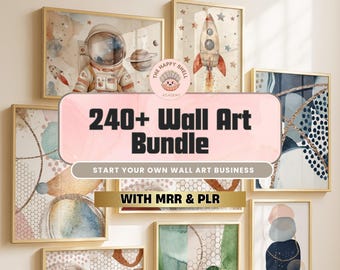 240 Funky Wand-Kunst-Bundle | PLR und MRR Digitales Produkt | Art Printable Art Set für Print on Demand, Dopamine Decor & Marketing